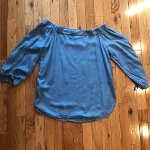BDG off the shoulder chambray top
